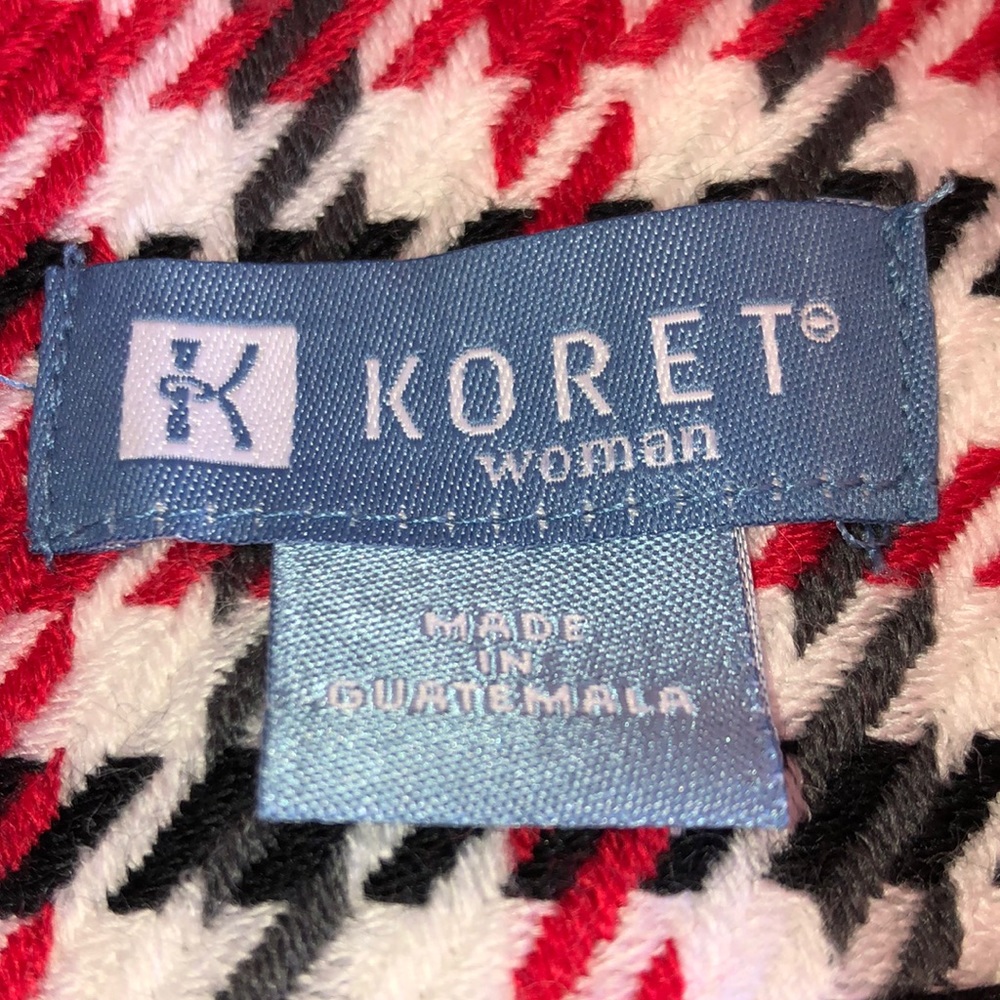 Koret Red & Black Houndstooth Button Front Coat 3x - image 5